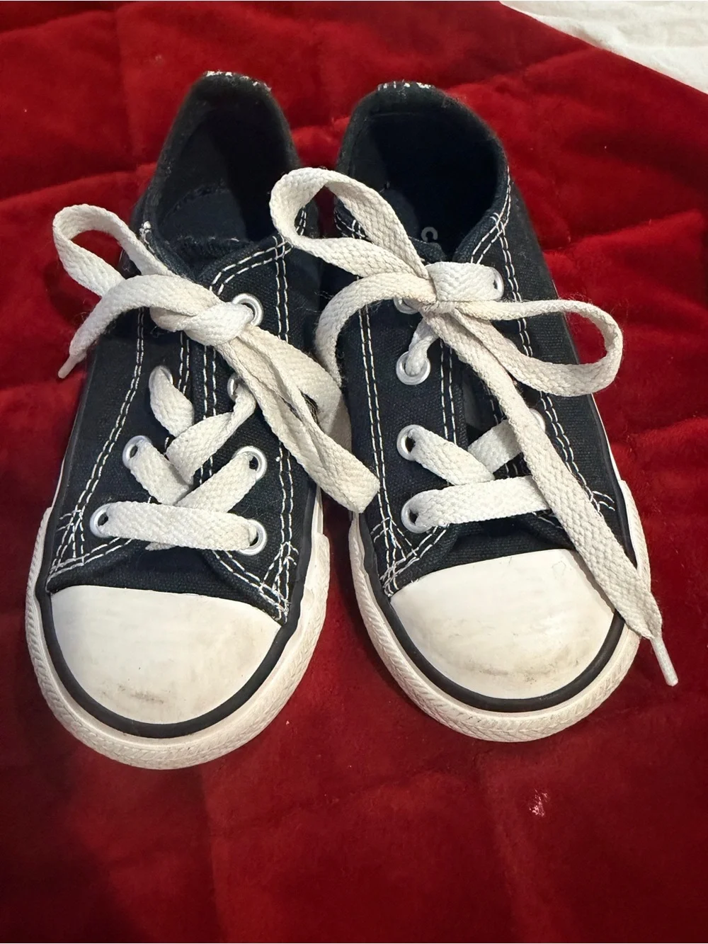 Converse Kids Black Canvas Low-Top Sneakers with White Laces